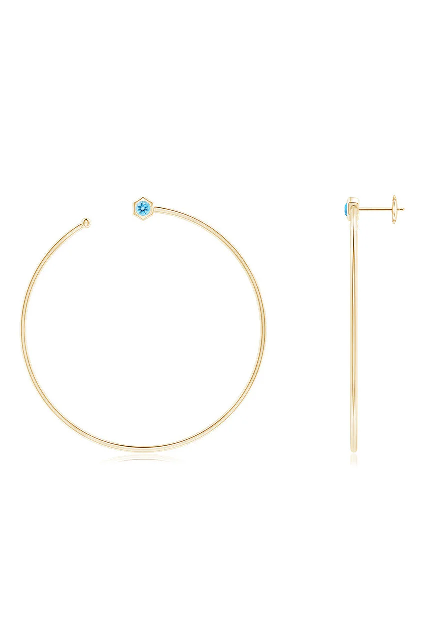 Indochine Giant Gemstone Open Hoops