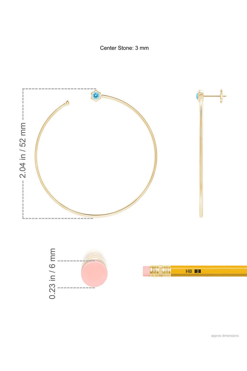 Indochine Giant Gemstone Open Hoops - Image 3