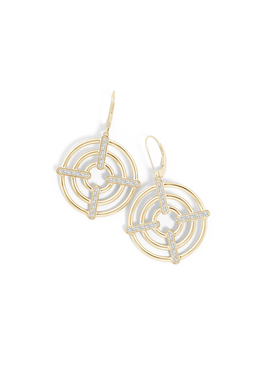 Infinity Concentric Circle 14K Gold Earrings - Image 2