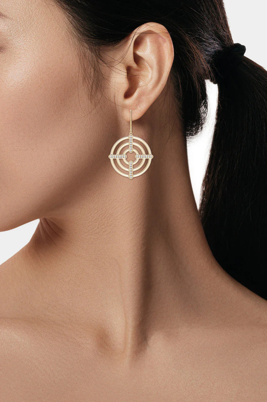 Infinity Concentric Circle 14K Gold Earrings - Image 3