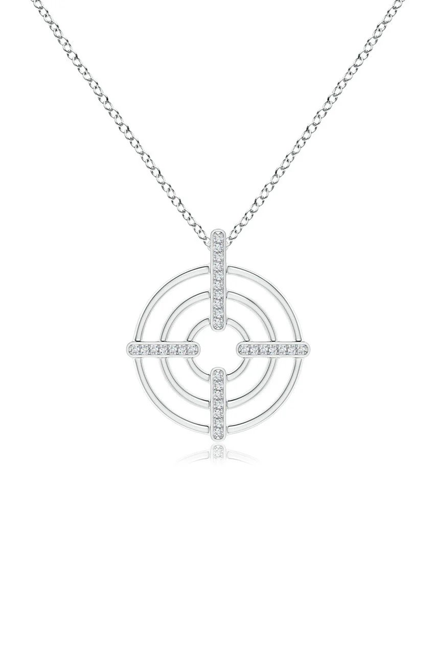 Infinity Concentric Circle 14K Gold Pendant Necklace
