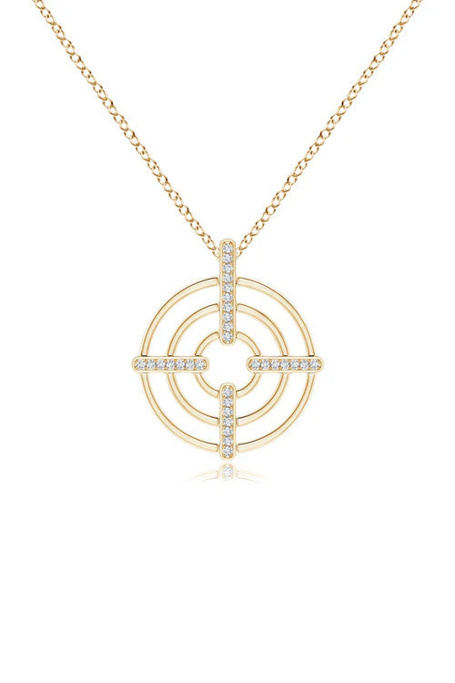 Infinity Concentric Circle 14K Gold Pendant Necklace