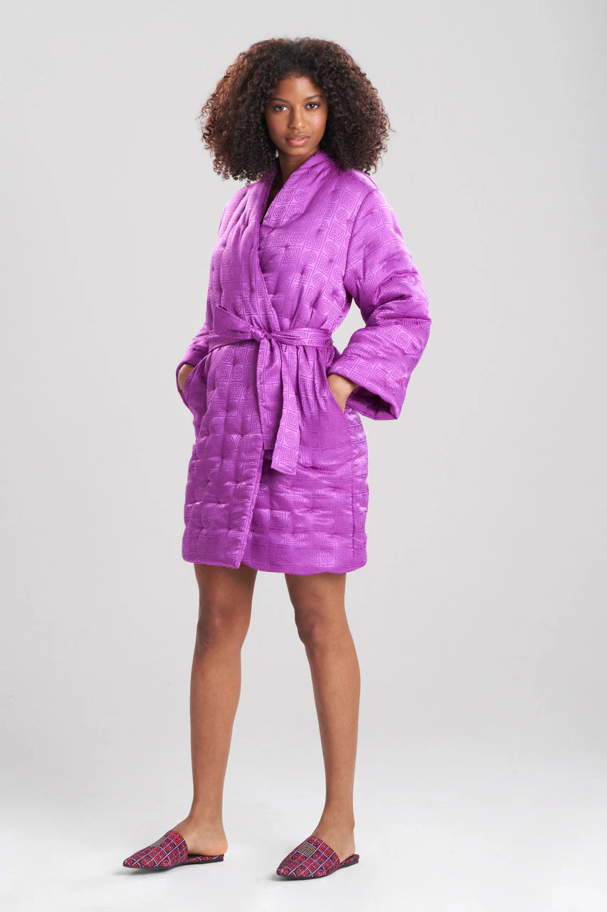 Infinity Jacquard Quilted Short Robe - Image 4