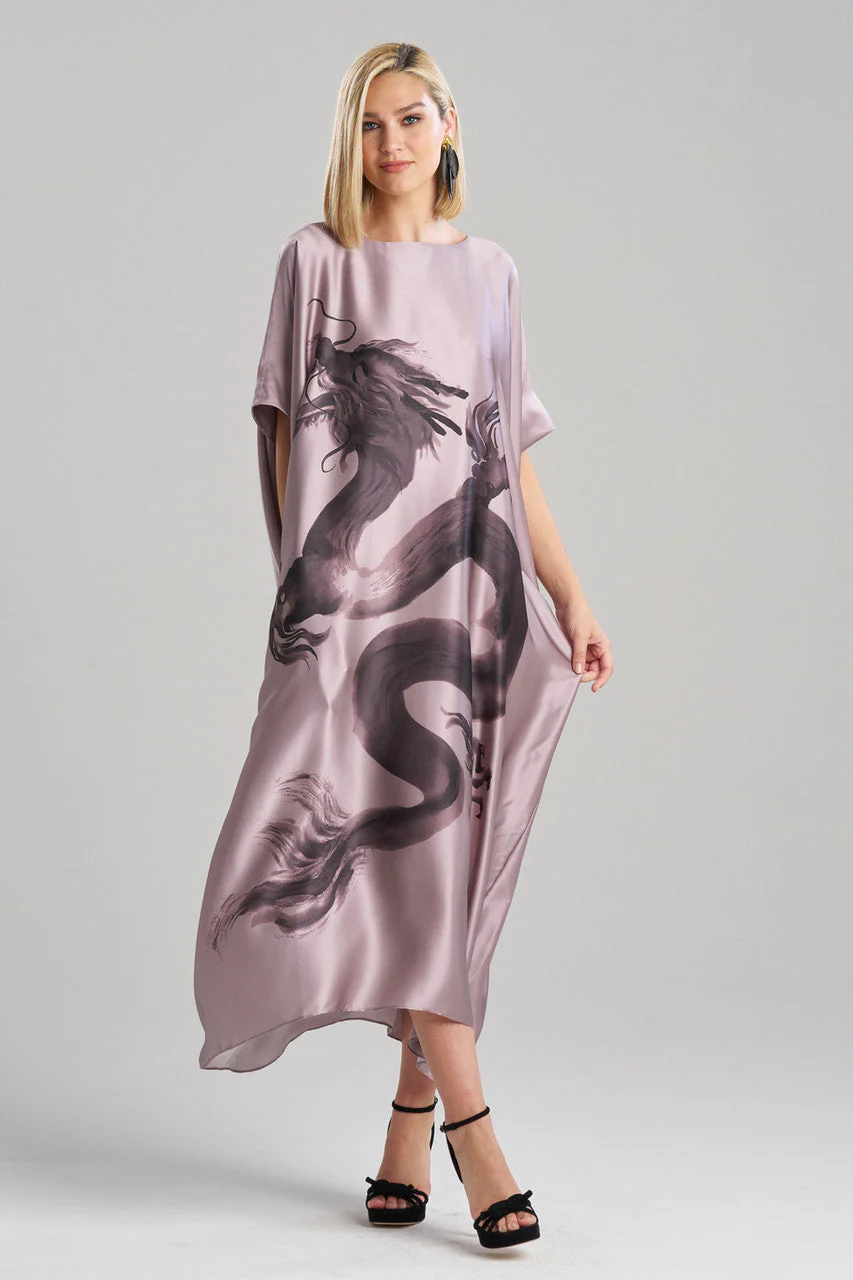 Ink Dragon Silk Caftan