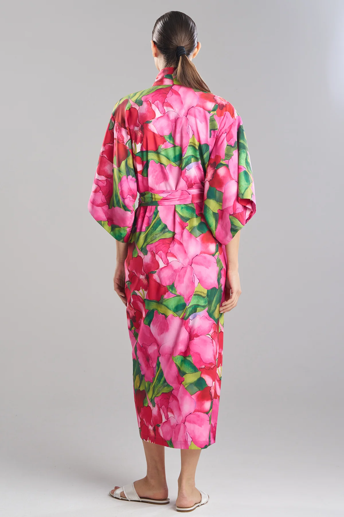 Isla Printed Satin Robe - Image 3