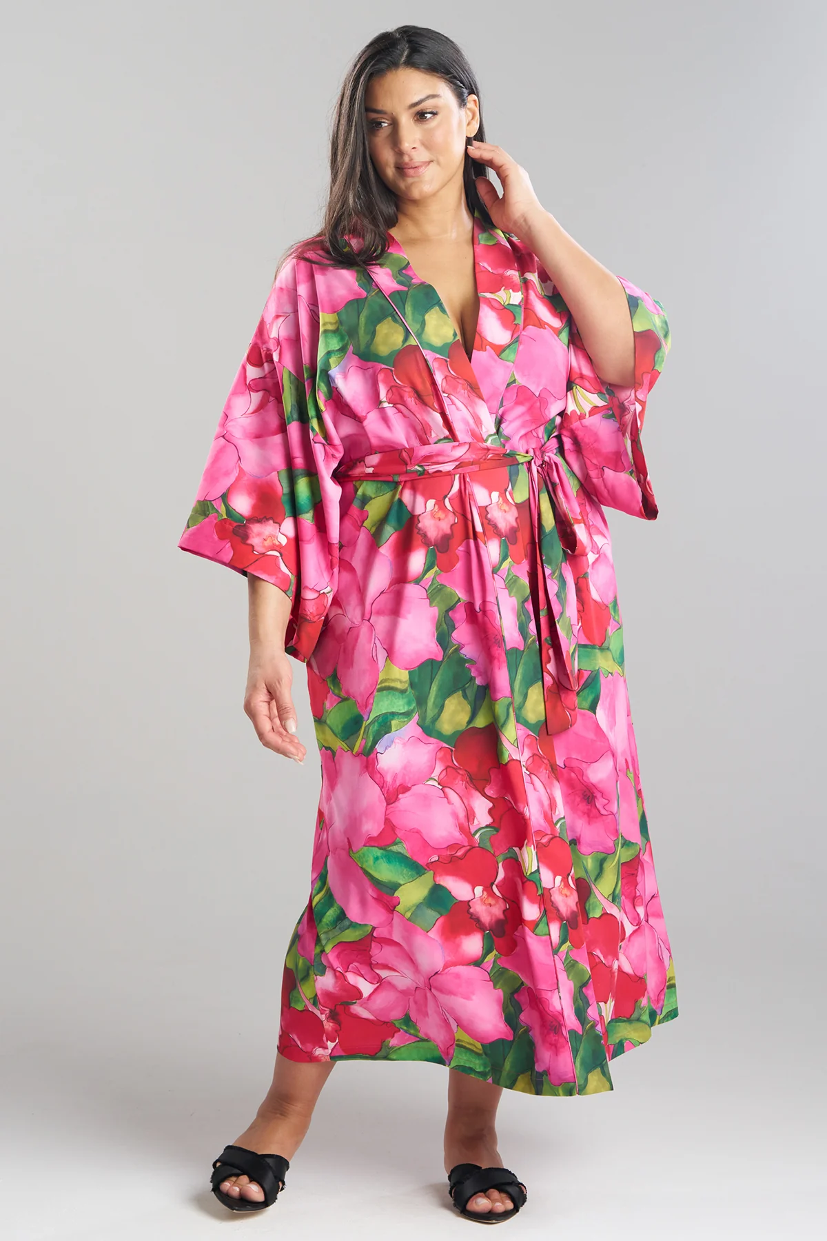 Isla Printed Satin Robe - Image 4