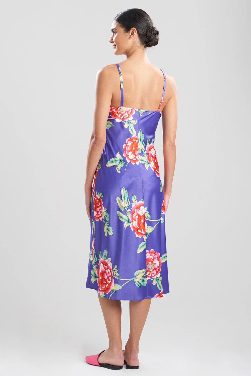 Island Fleur-Printed Matte Satin Gown - Image 3