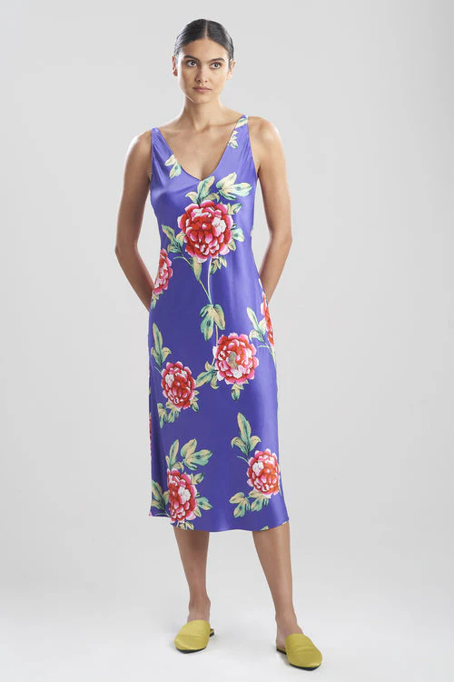 Island Fleur-Printed Matte Satin Gown - Image 6