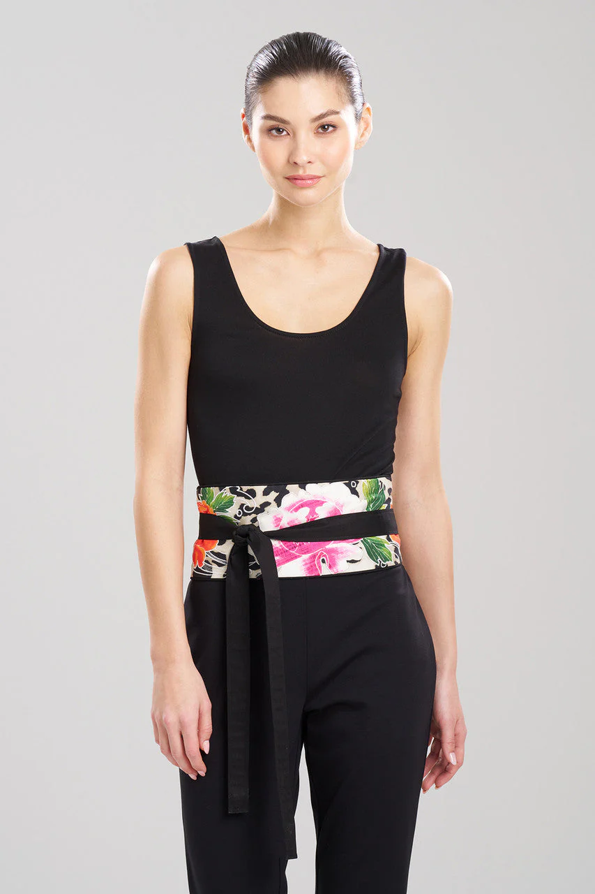 Jaguar Cotton Poplin Embroidered Obi Belt - Image 3