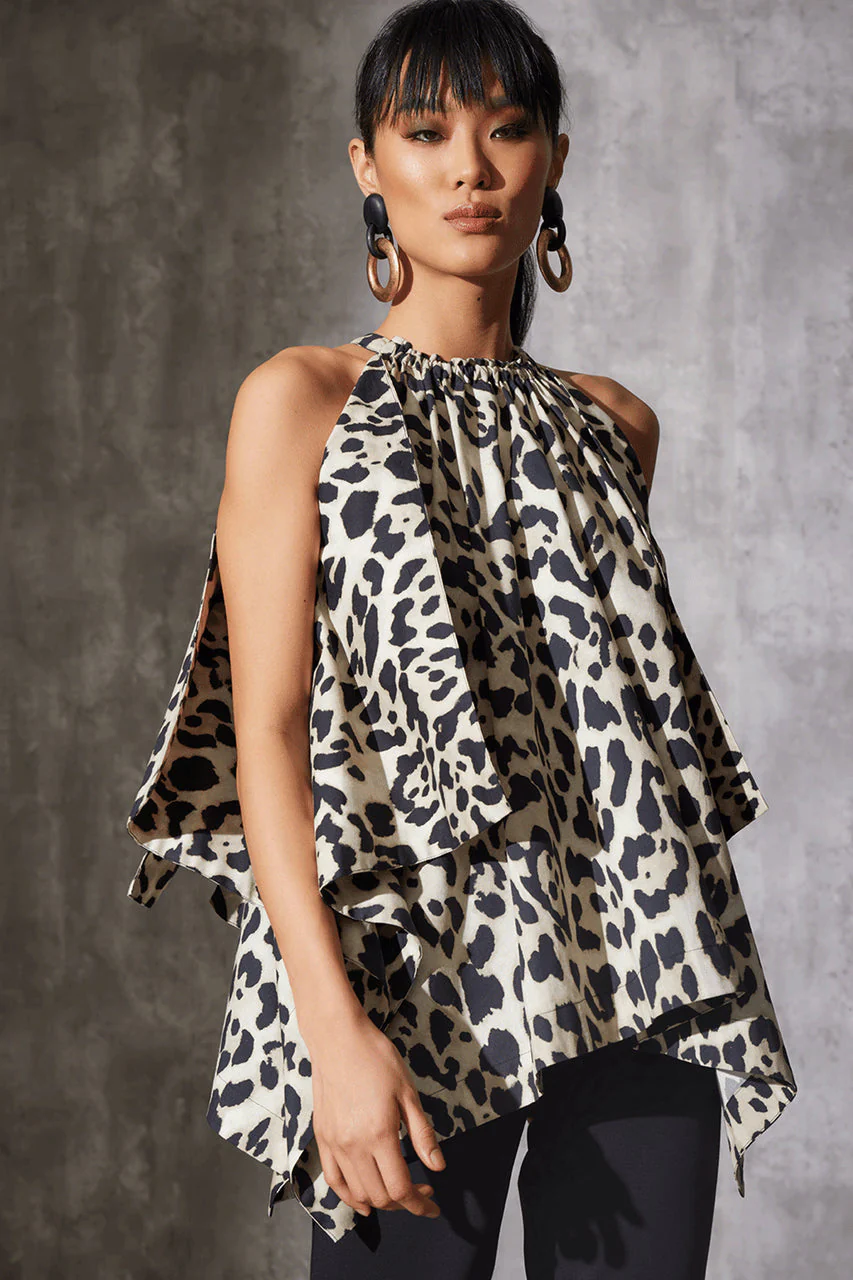 Jaguar Cotton Poplin Handkerchief Top - Image 4