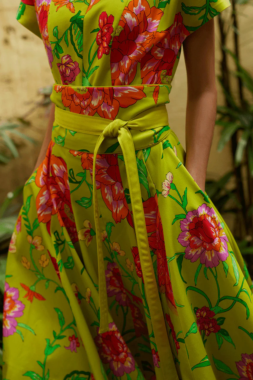 Junko Cotton Chino Pleated Dress - Image 3