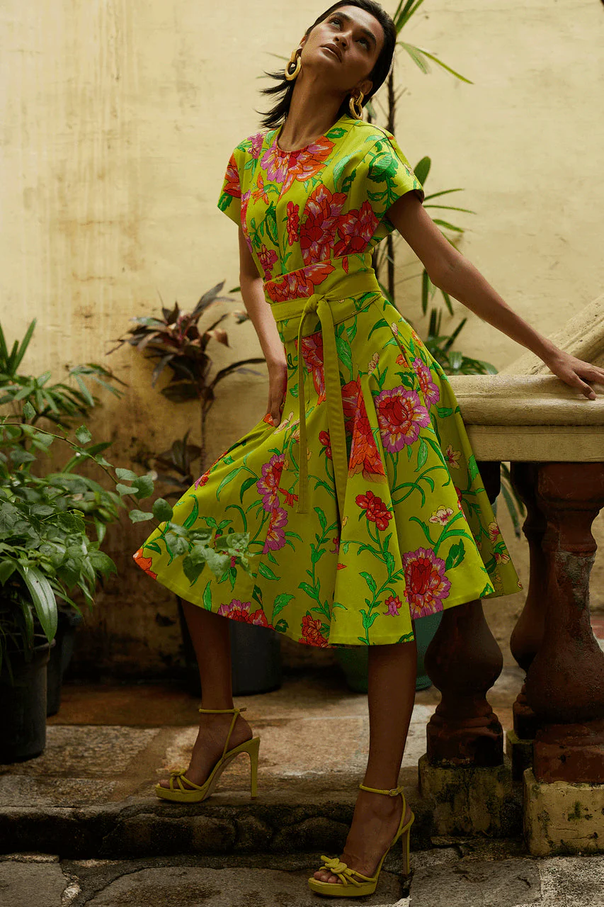 Junko Cotton Chino Pleated Dress - Image 4