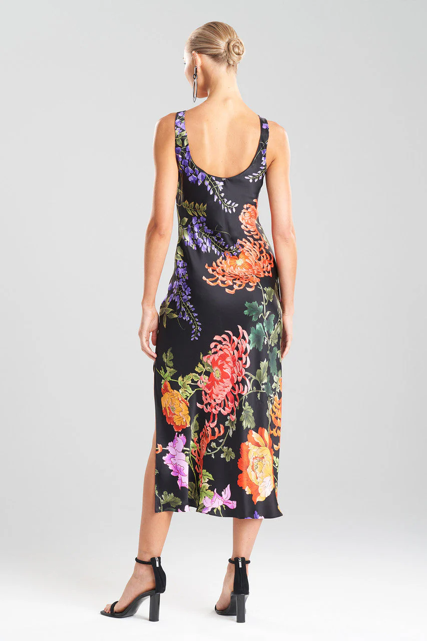 Kairaku Garden Charmeuse Plunging Silk Gown - Image 2
