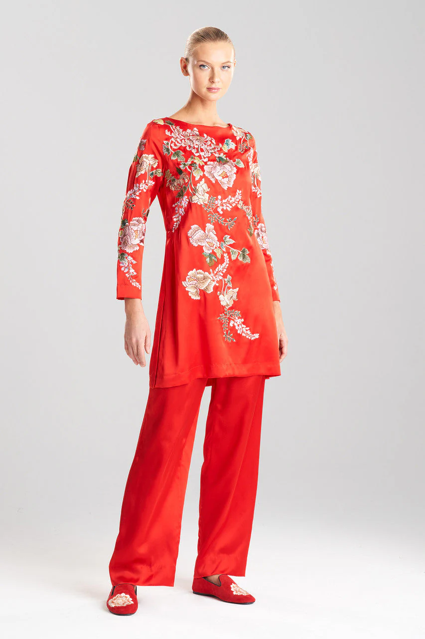 Kairaku Garden Embroidery Silk Tunic - Image 2