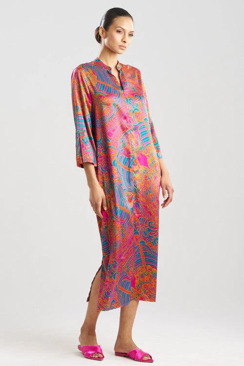 Kaleidoscope Satin Zip Caftan