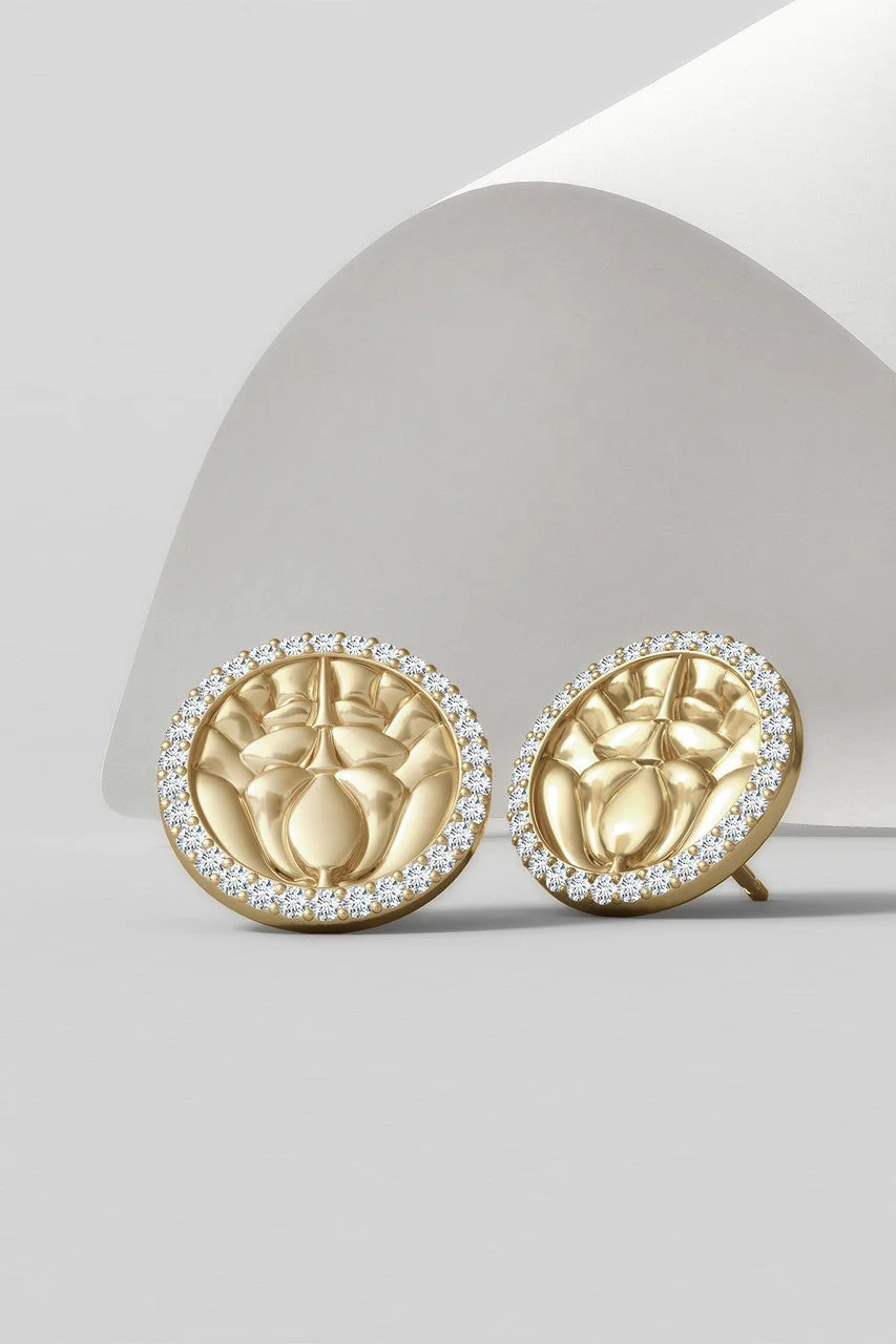Kamon 14k Diamond Stud Earrings