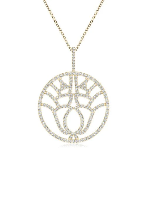 Kamon 14k Open Diamond Pendant Necklace - Image 2