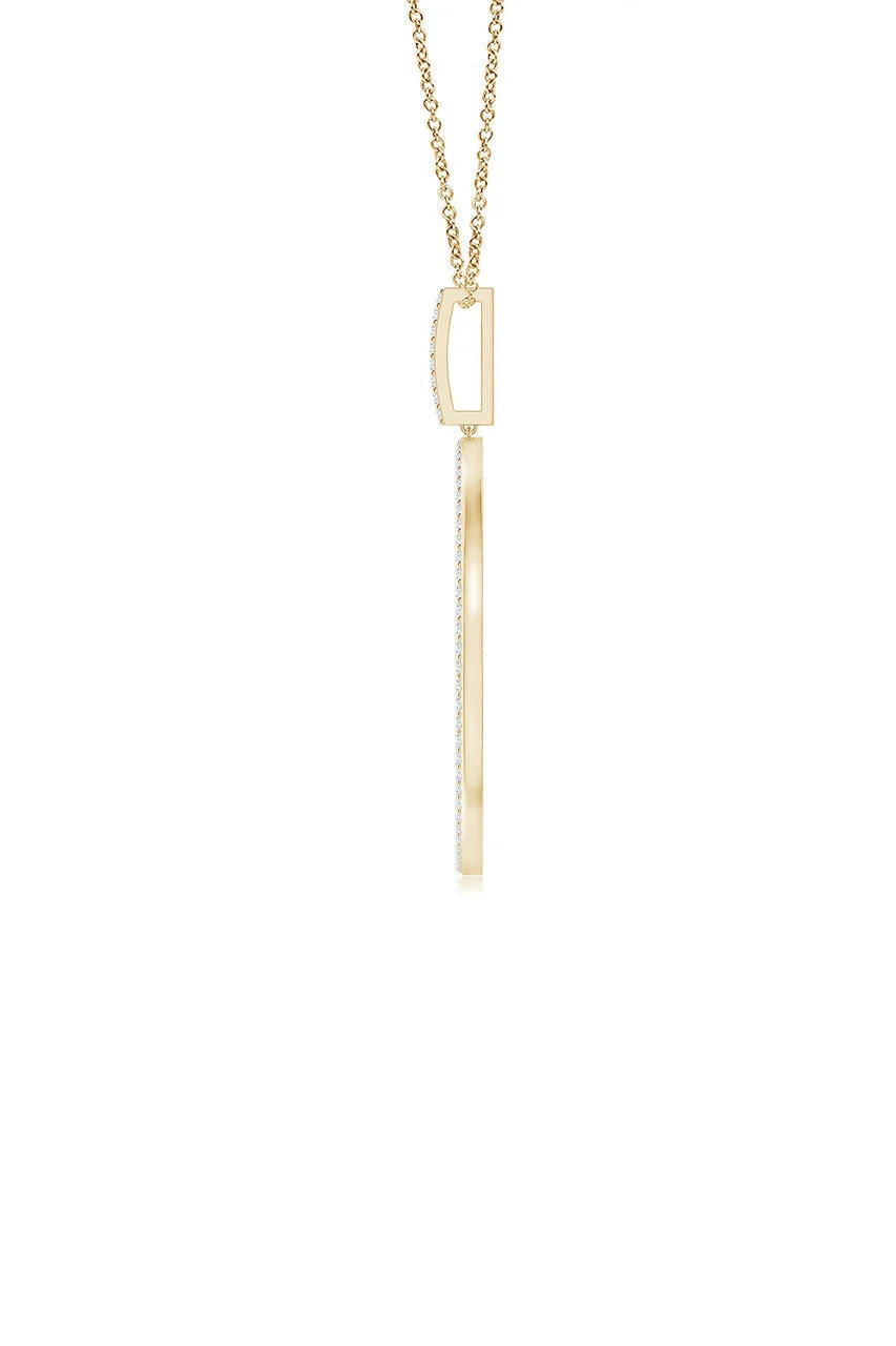 Kamon 14k Open Diamond Pendant Necklace - Image 3
