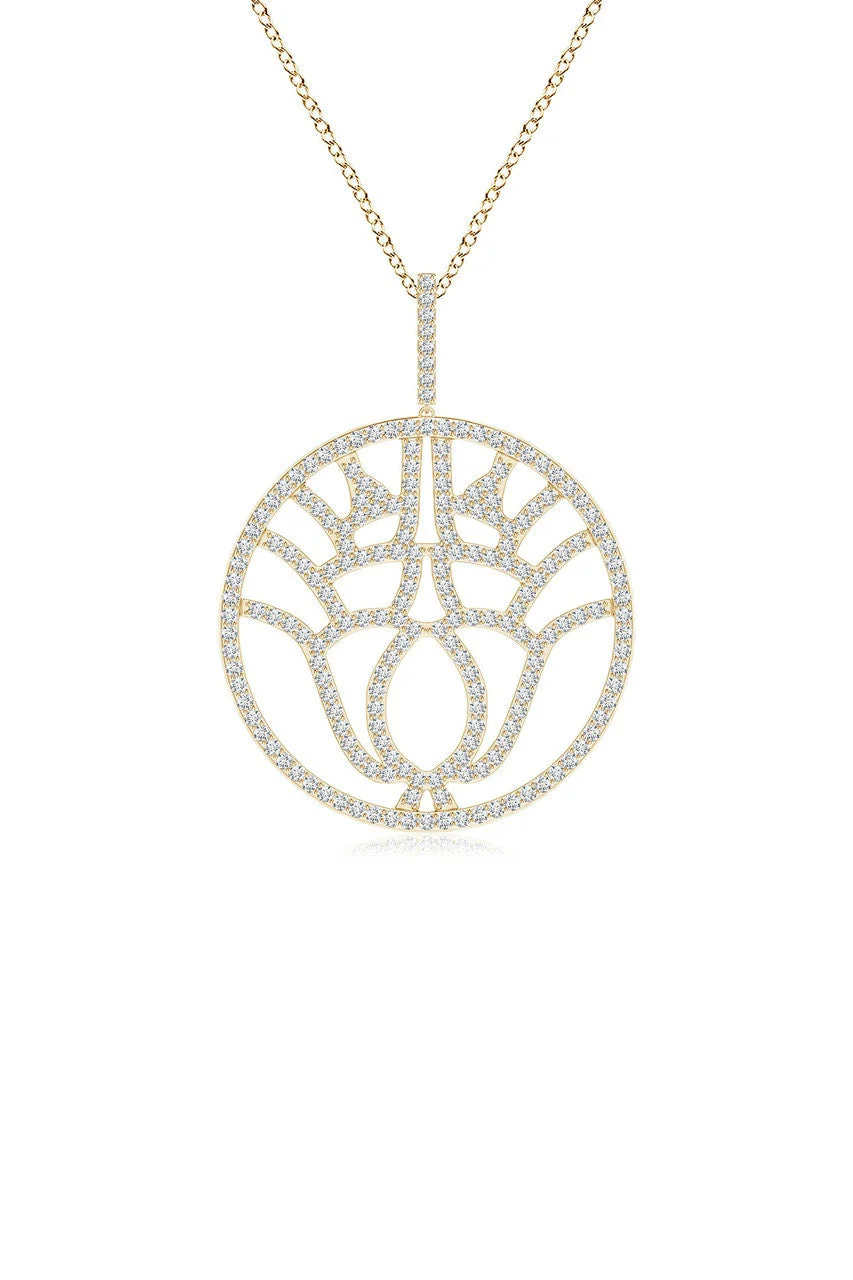 Kamon 14k Open Diamond Pendant Necklace - Image 4