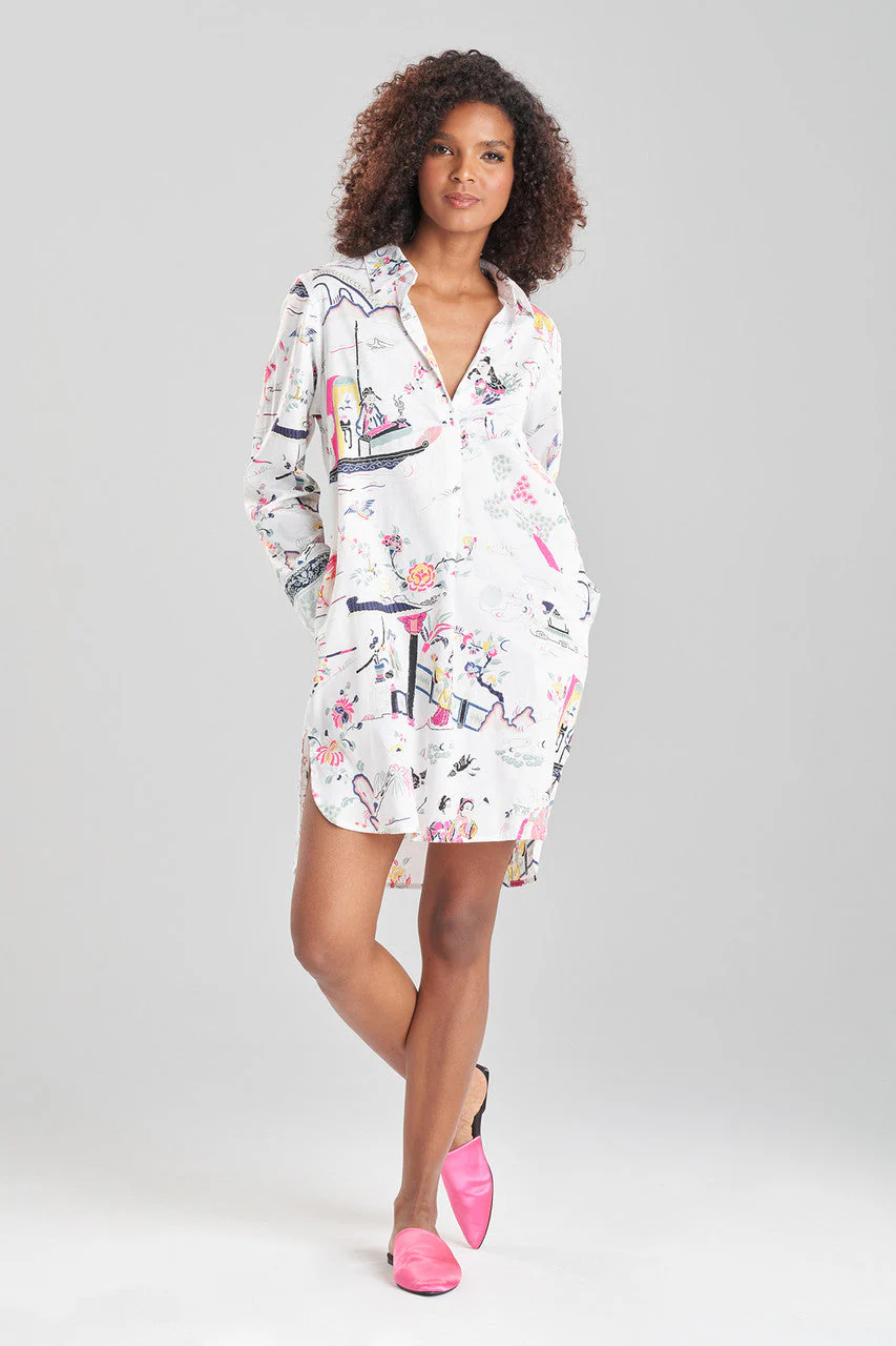 Kana Printed Cotton Sateen Sleepshirt - Image 2