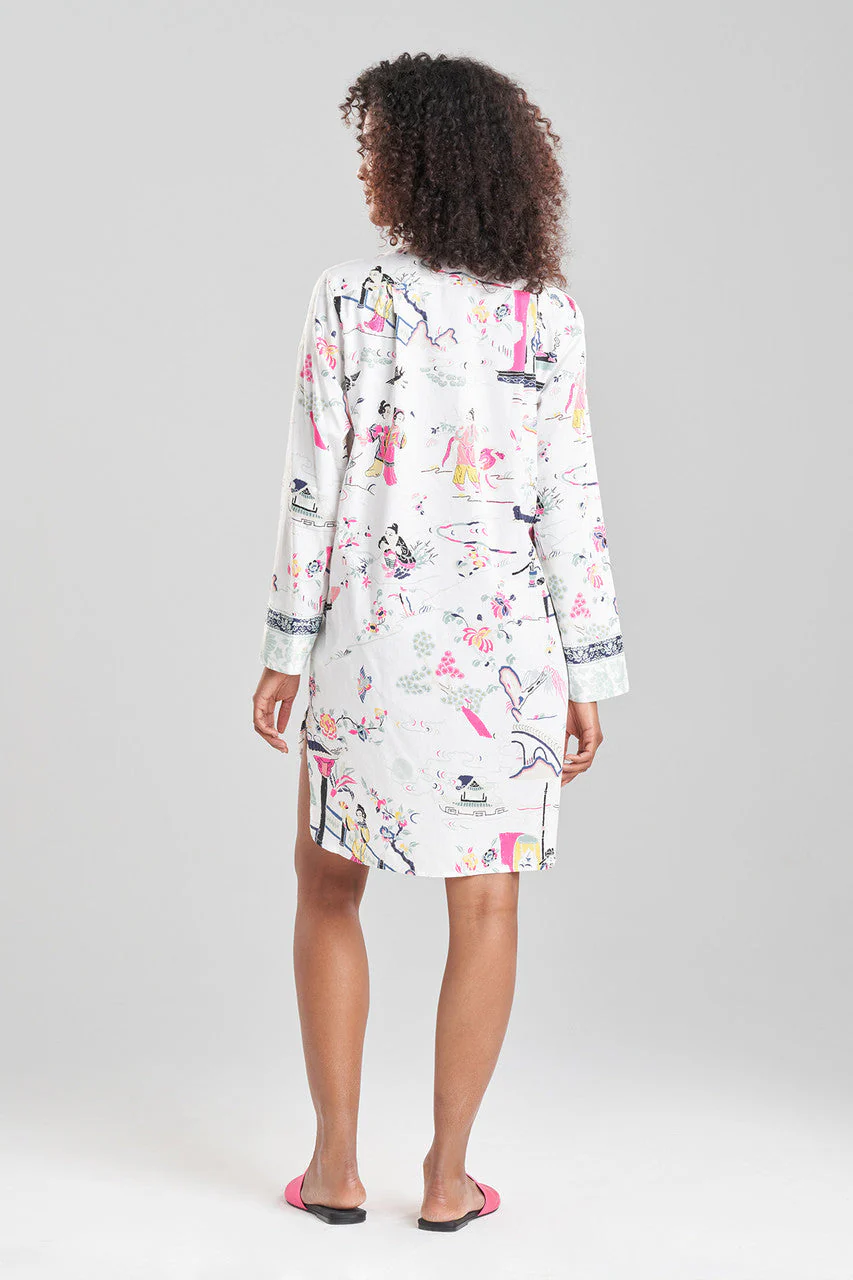 Kana Printed Cotton Sateen Sleepshirt - Image 3