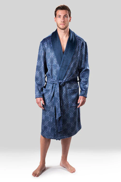 Kasem Comfort Velour Medallion Shawl Collar Robe - Image 8