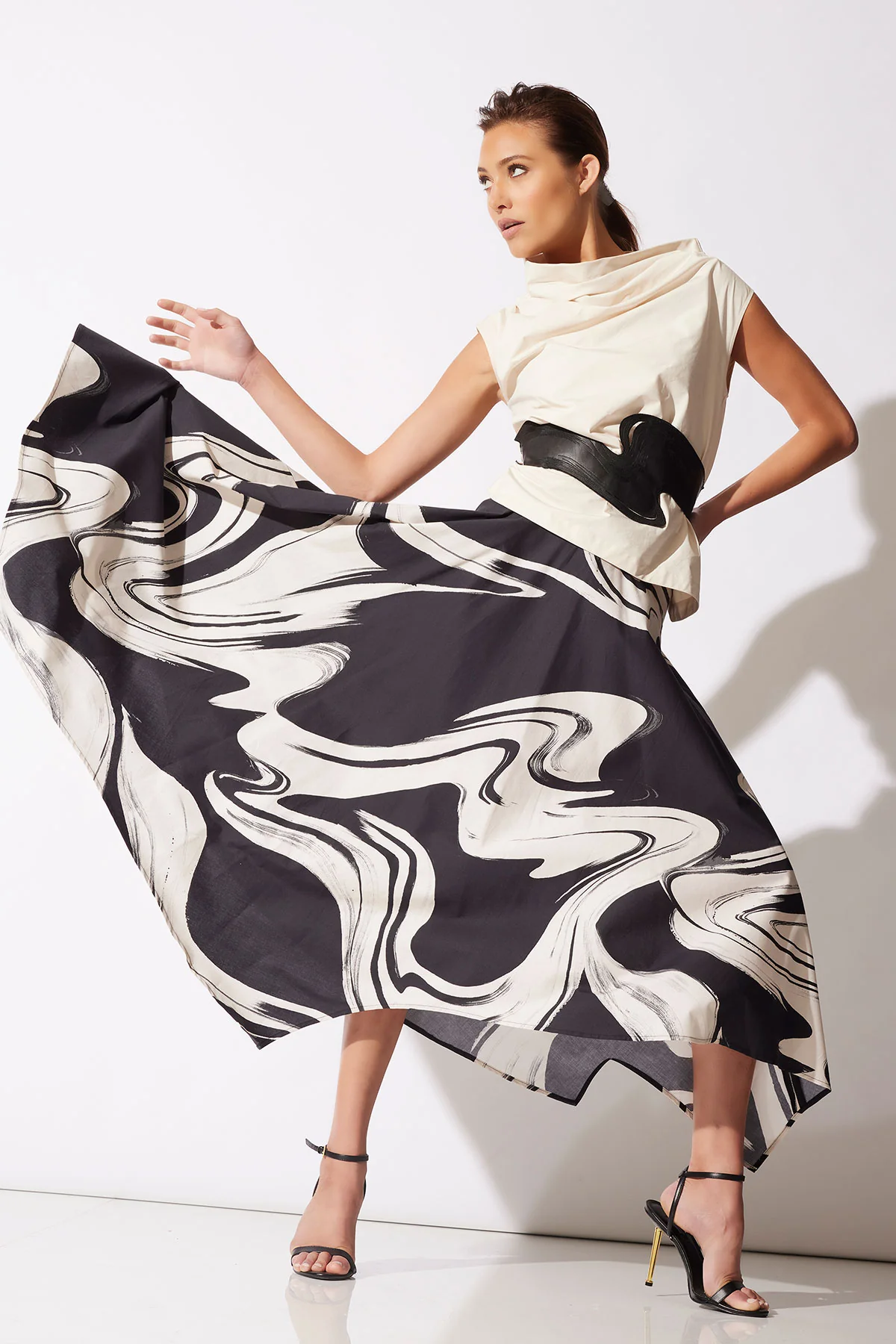 Kaze Cotton Origami Maxi Skirt