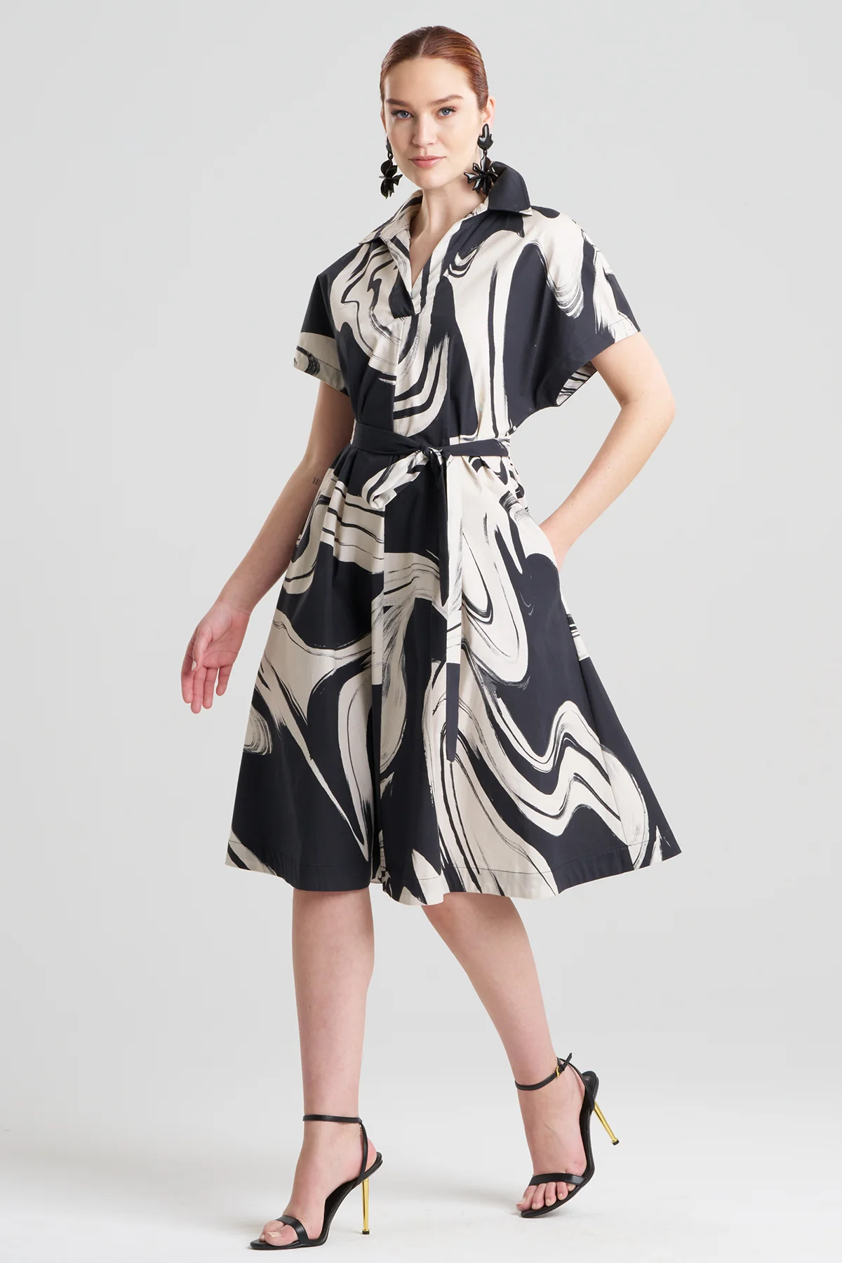 Kaze Cotton Short Sleeve Trapeze Dress - Image 2