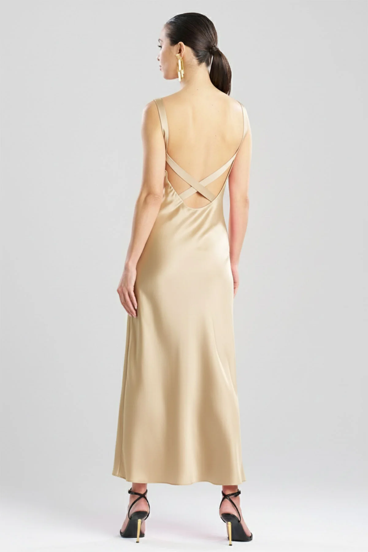 Key Backless Silk Slip Dress - Image 5