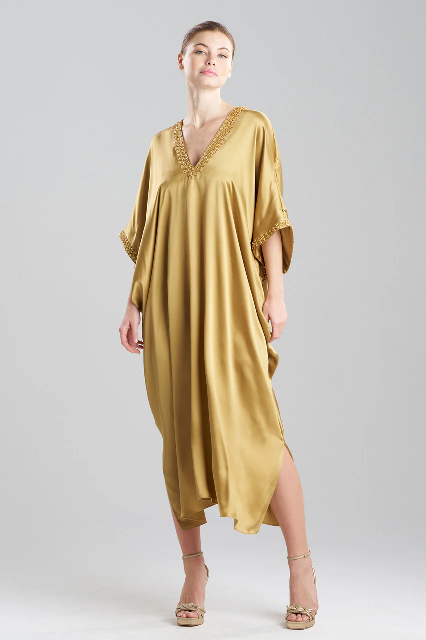 Key Essentials Embellished Cocoon Silk Caftan