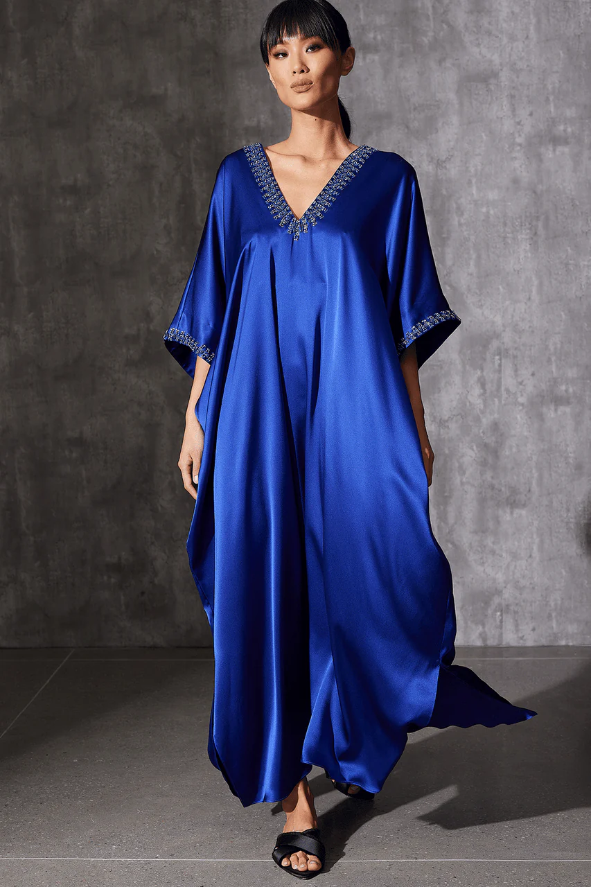 Key Essentials Embellished Cocoon Silk Caftan - Image 3