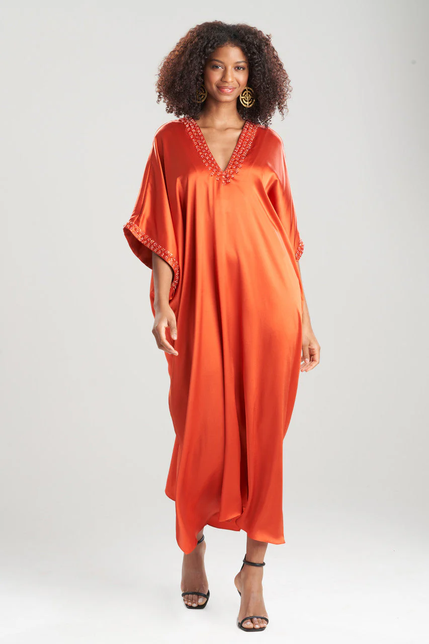 Key Essentials Embellished Cocoon Silk Caftan - Image 3