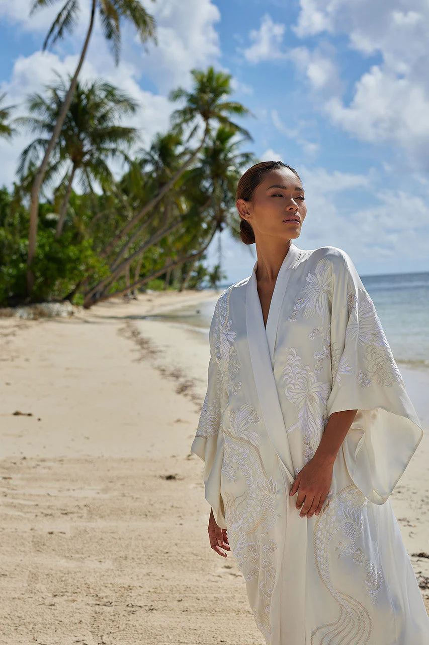 Key Essentials Embroidered Silk Robe - Image 4