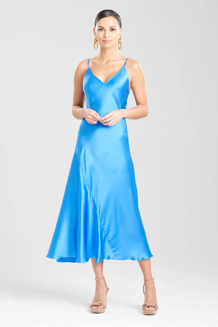 Key Essentials Sheath Flounce Silk Slip Dress