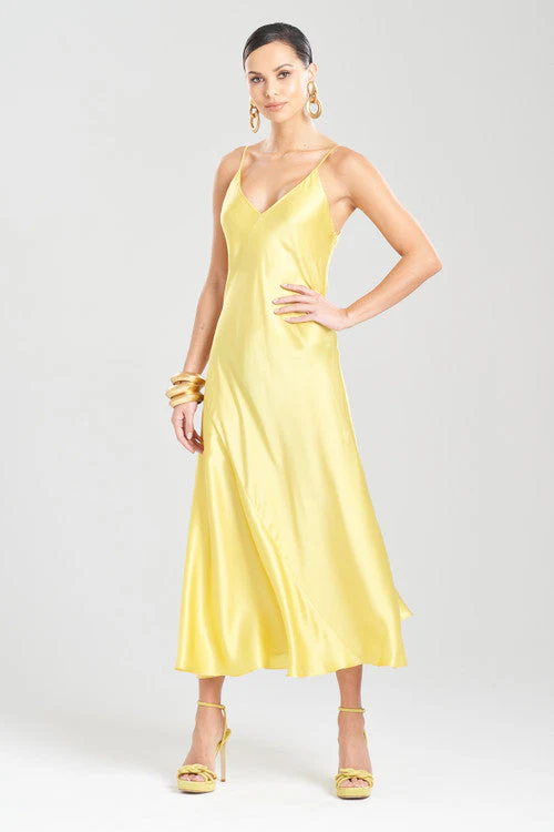 Key Essentials Sheath Flounce Silk Slip Dress
