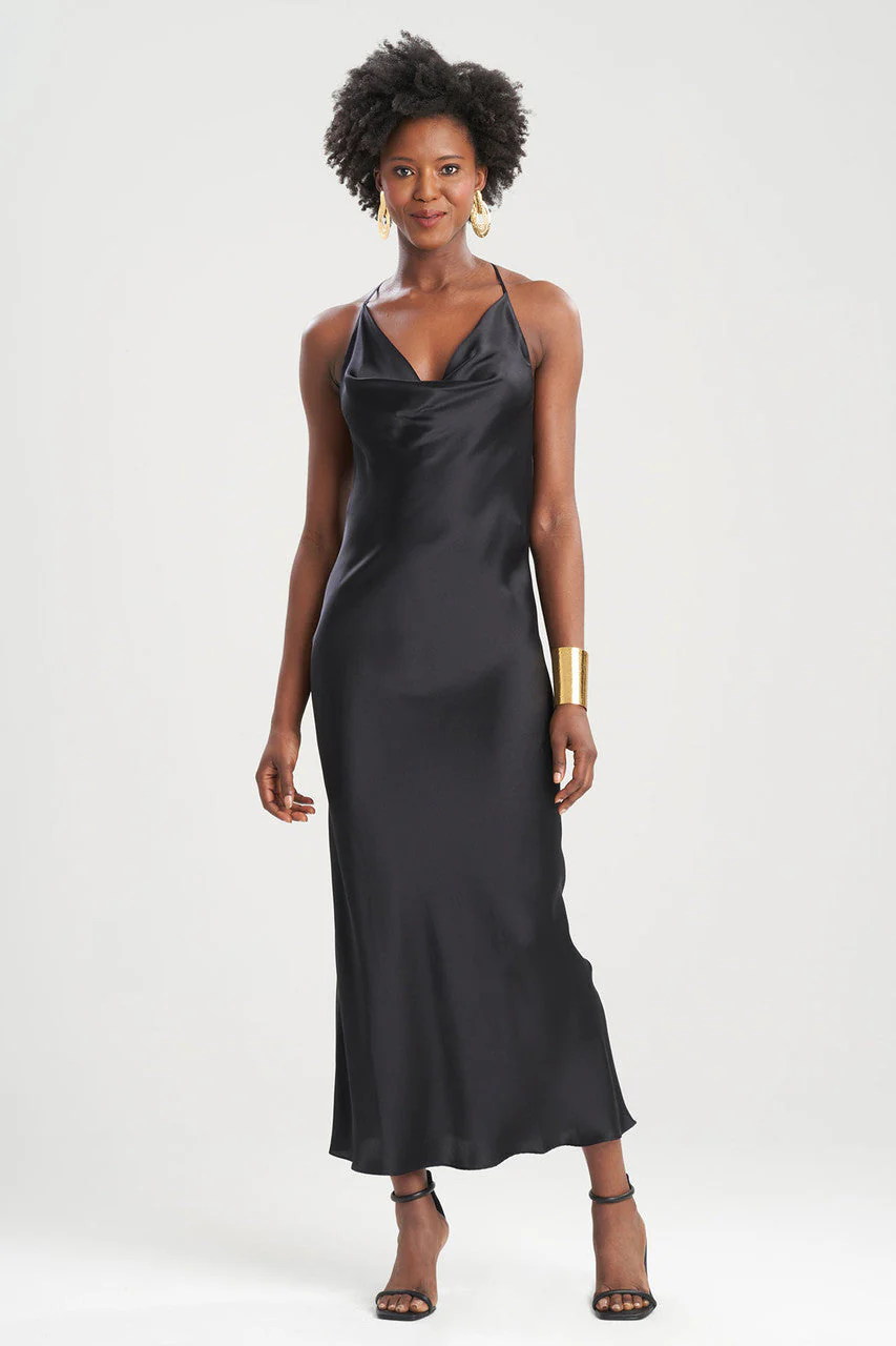 Key Essentials Silk T-Back Slip Dress