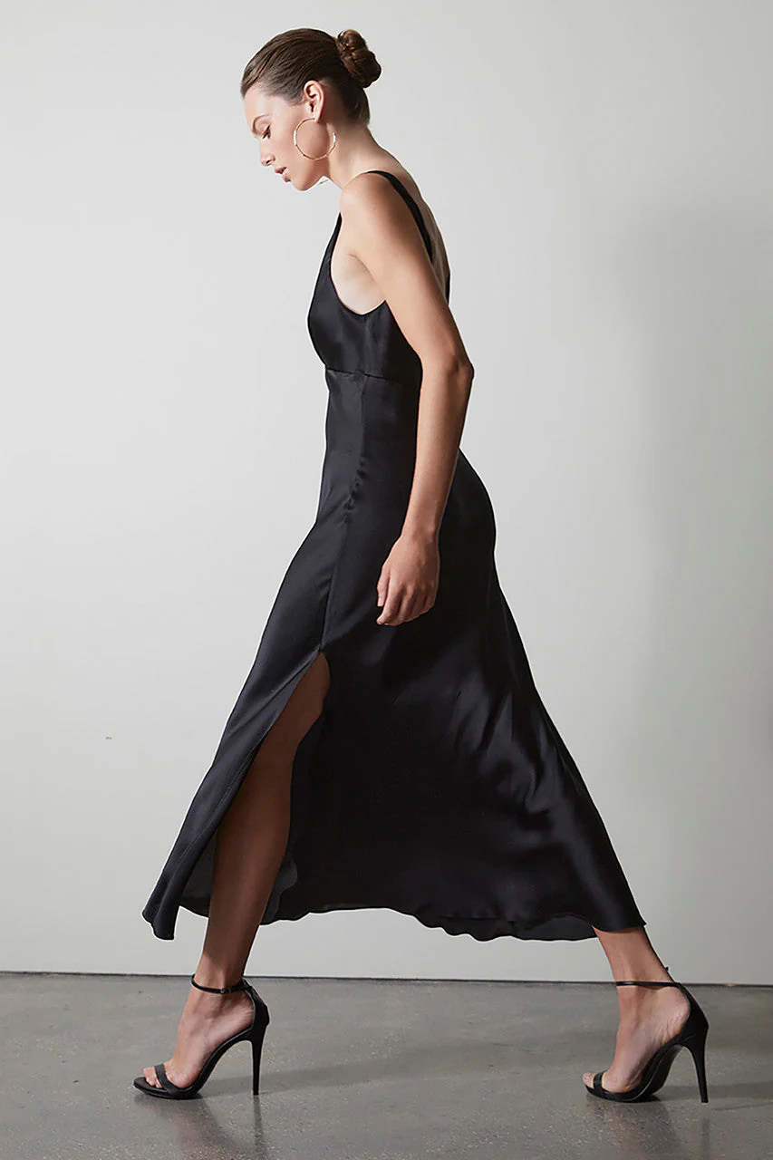 Key Essentials Silk V-Neck Slip Dress - Image 2