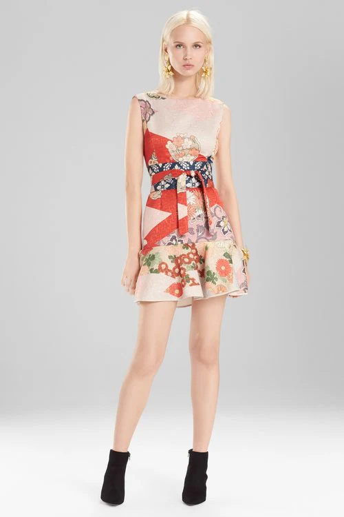 Kimono Patchwork Ruffle Hem Dress - Image 10