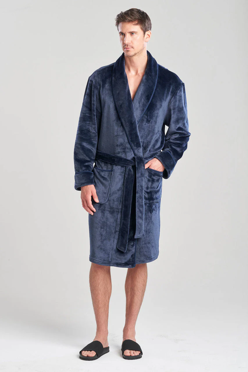 Kinhin Cozy Fleece Piped Collar Robe - Image 3