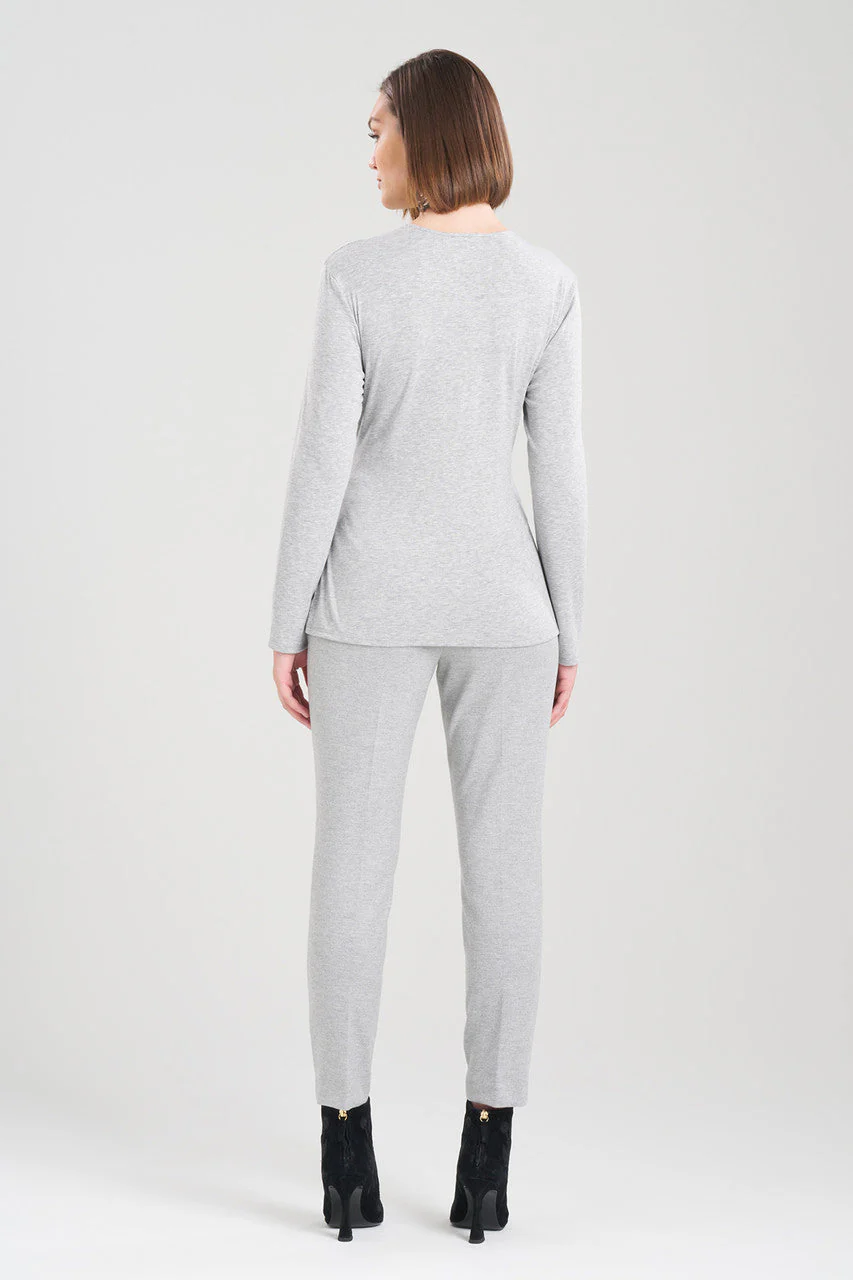 Layering Jersey Knit Twist Front Long Sleeve Top - Image 2