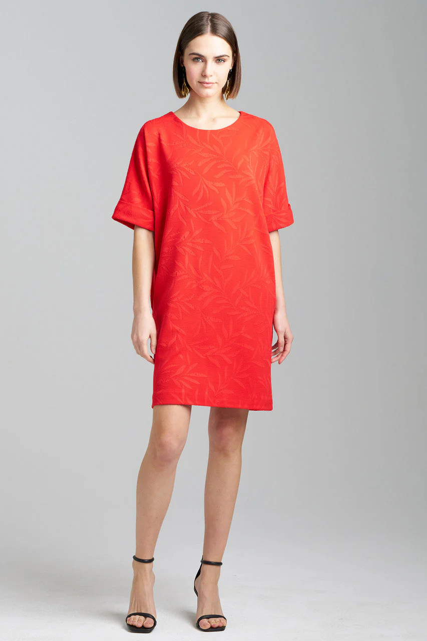 Leaves Jacquard T-Shirt Dress - Image 2