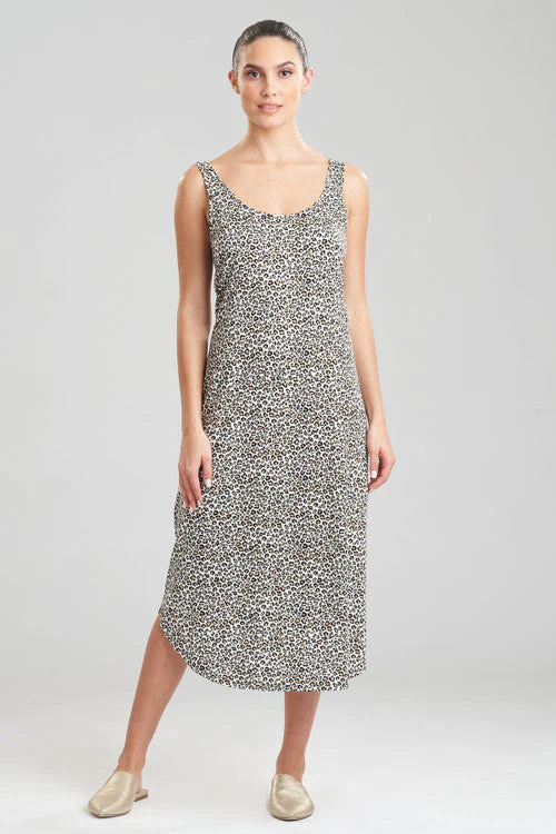 Leo-Printed Cotton Jersey Gown