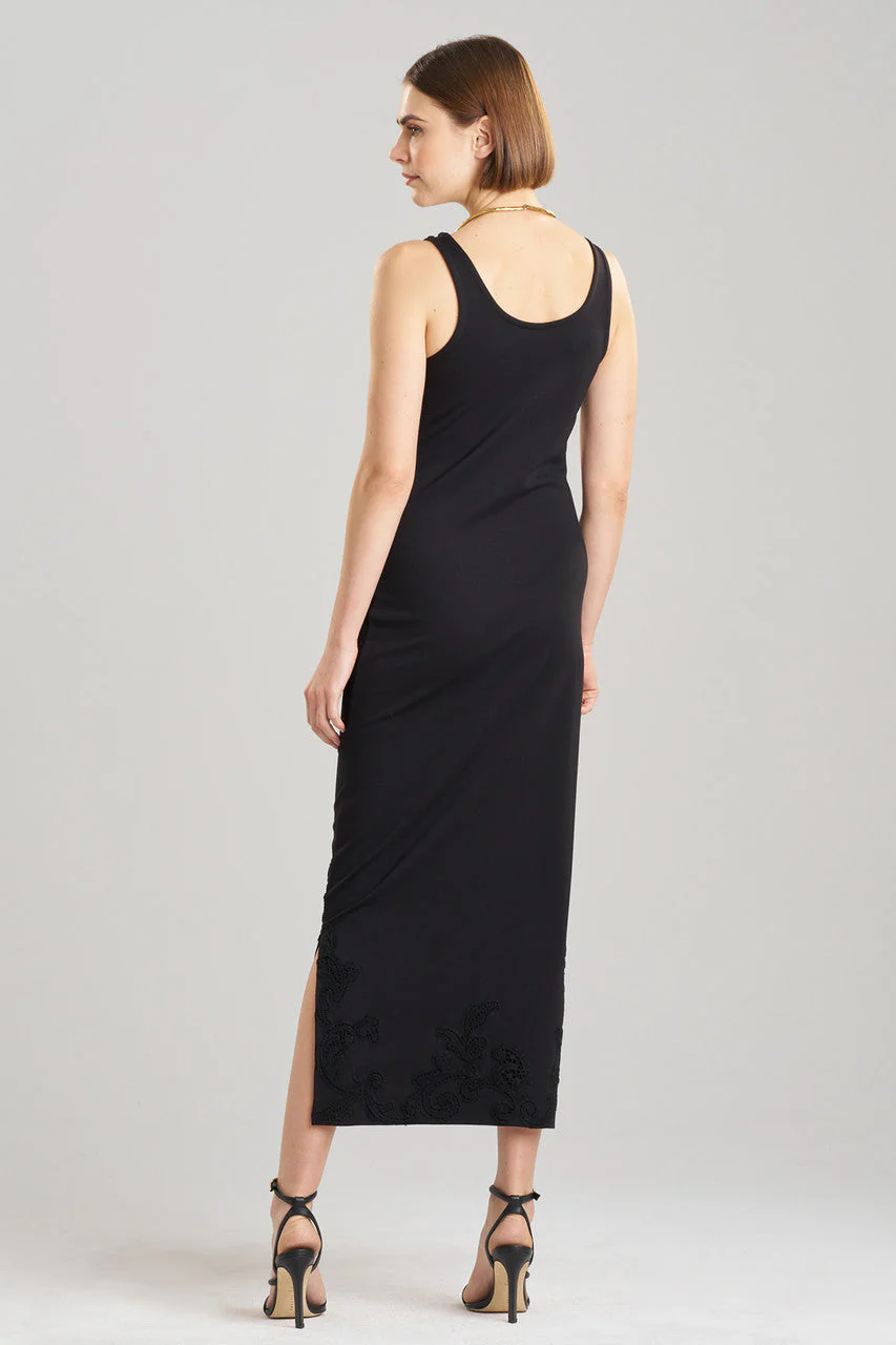 Light Weight Ponte Embroidered Maxi Dress - Image 3