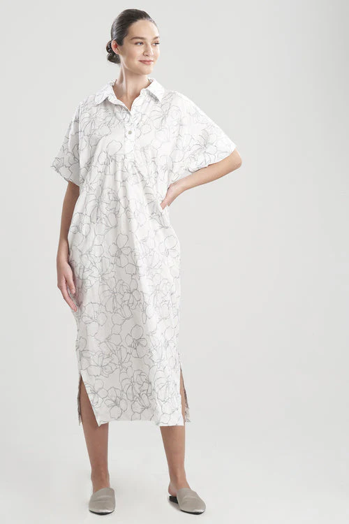 Lily-Cotton Sateen W/Embroidery Caftan - Image 8