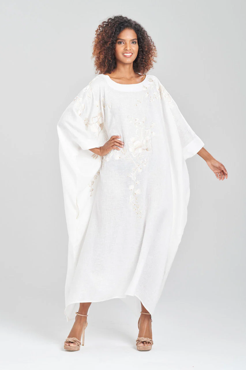 Linen Embroidered Caftan - Image 2
