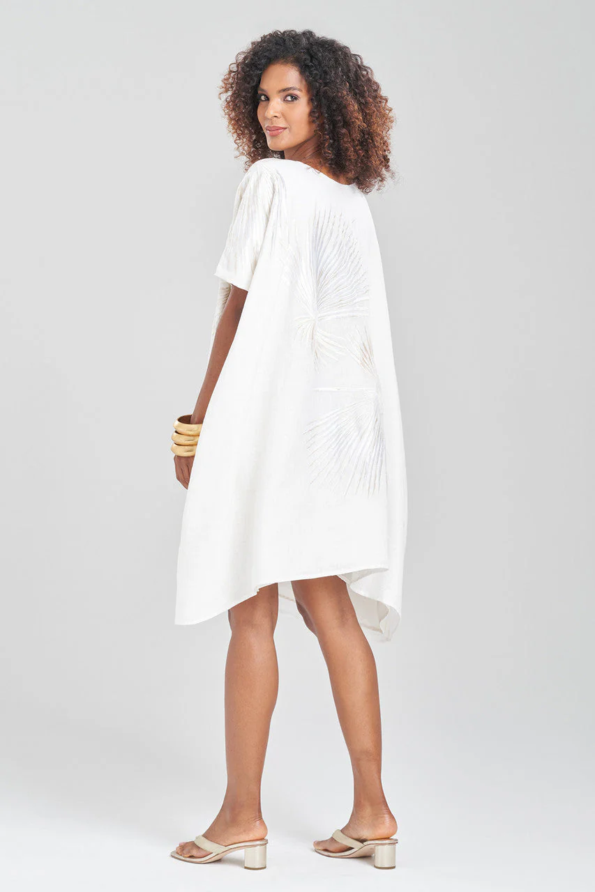Linen Embroidered Short Caftan - Image 2