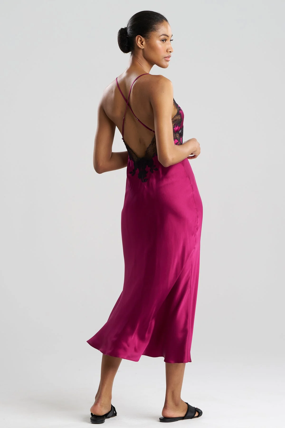 Lolita Lace Low Back Silk Slip Dress - Image 3