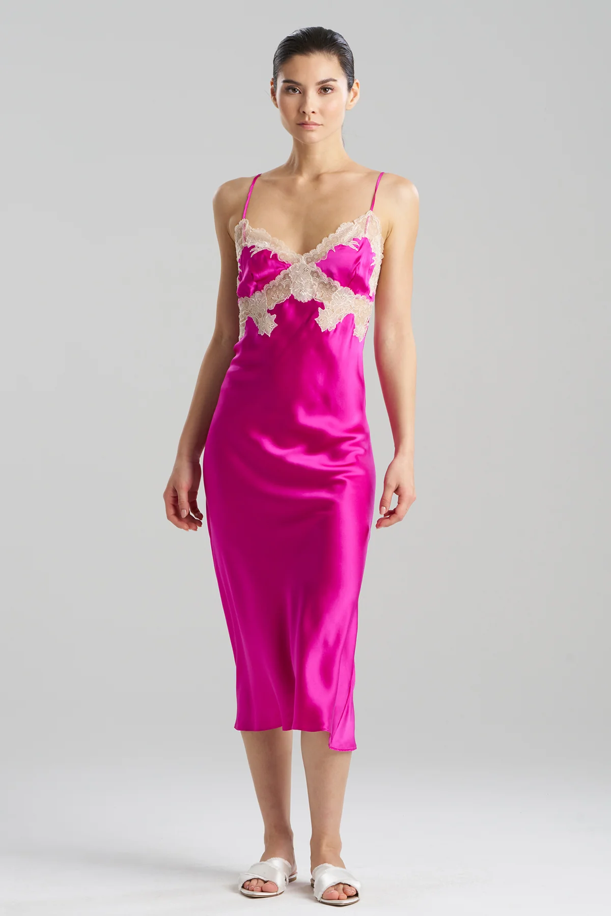 Lolita Lace Low Back Silk Slip Dress