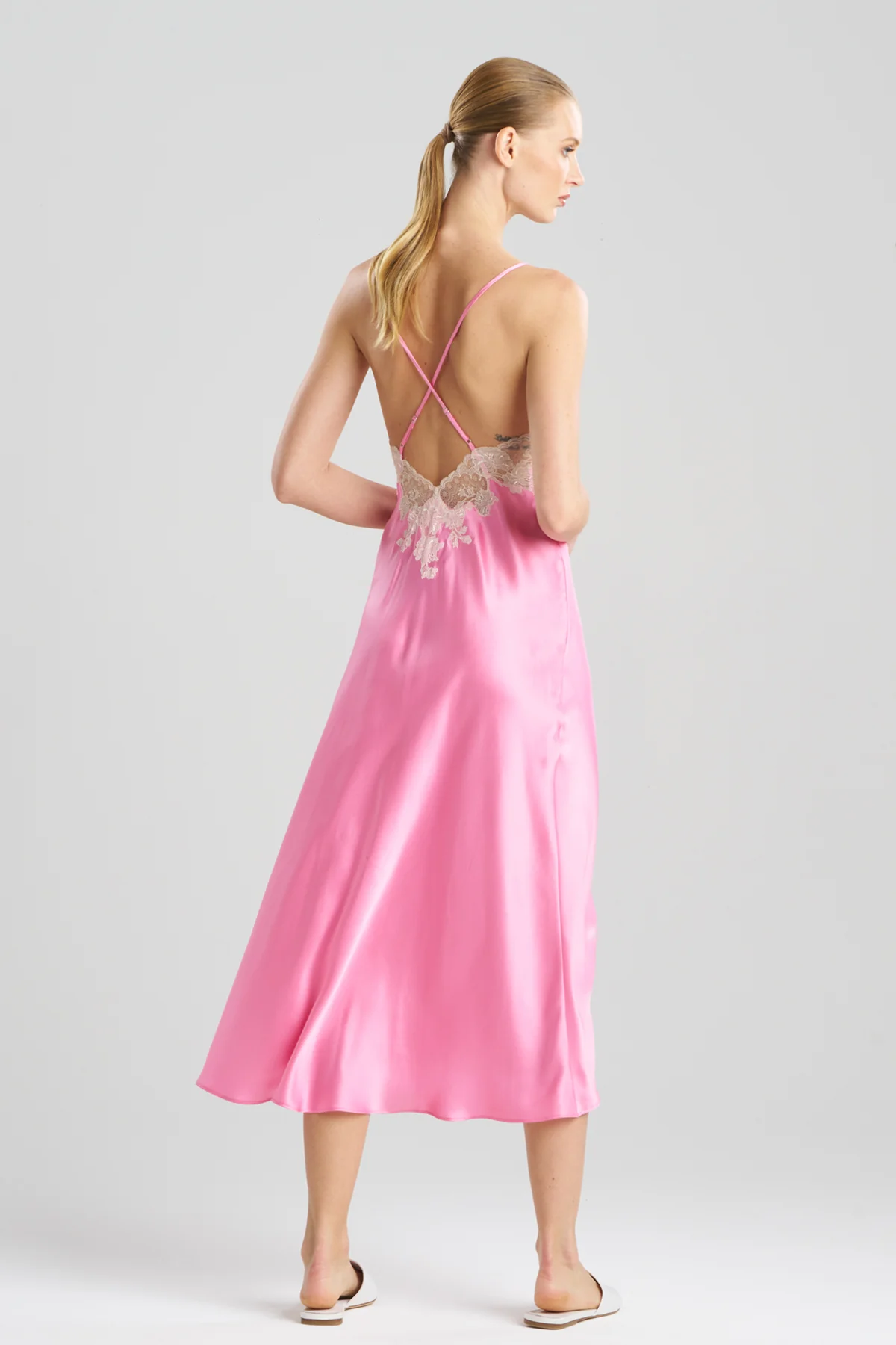 Lolita Lace Low Back Silk Slip Dress - Image 2