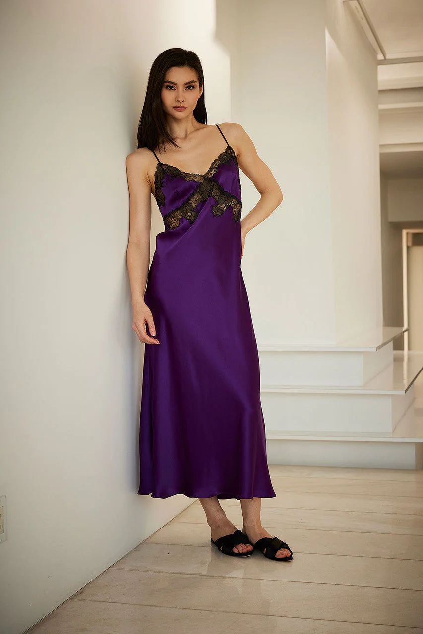Lolita Lace Low Back Silk Slip Dress - Image 7